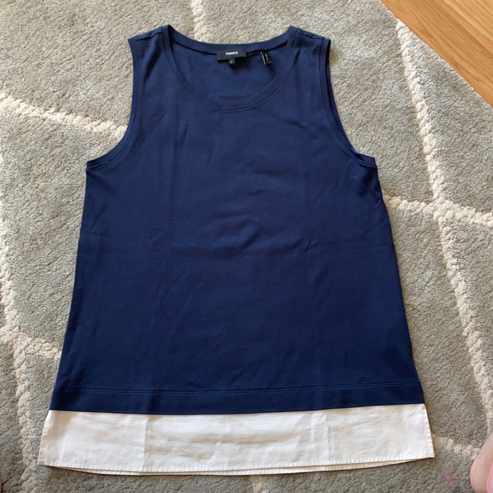 Theory sleeveless top in navy - Picture 1 of 3
